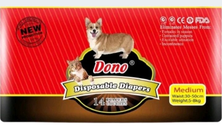 Dono 14szt Pielucha jednorazowa dla psa suczki rozmiar M 30-50cm 5-8kg
