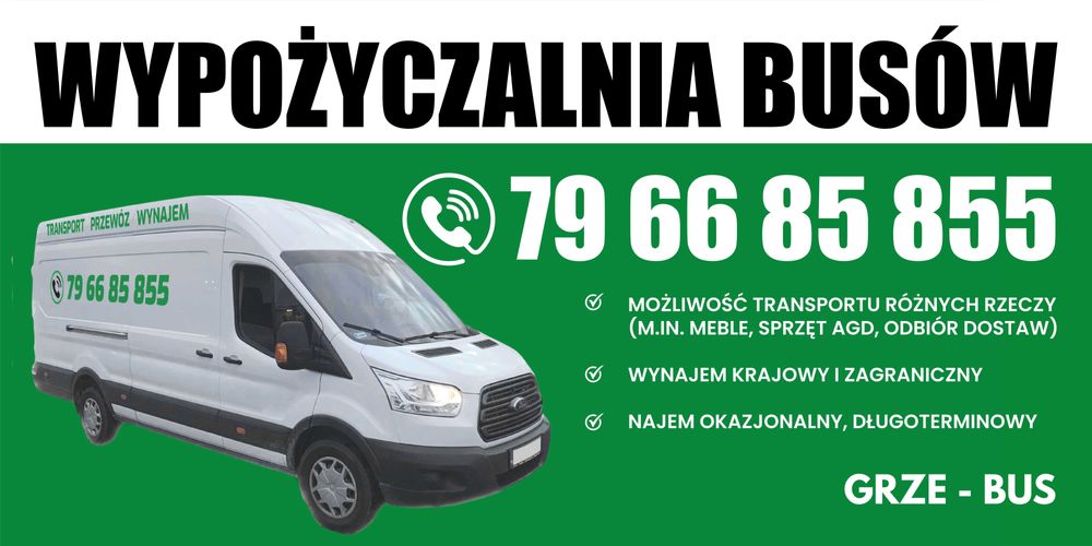 Wynajem BUSA z kierowcą lub BEZ Trójmiasto / Przeprowadzki