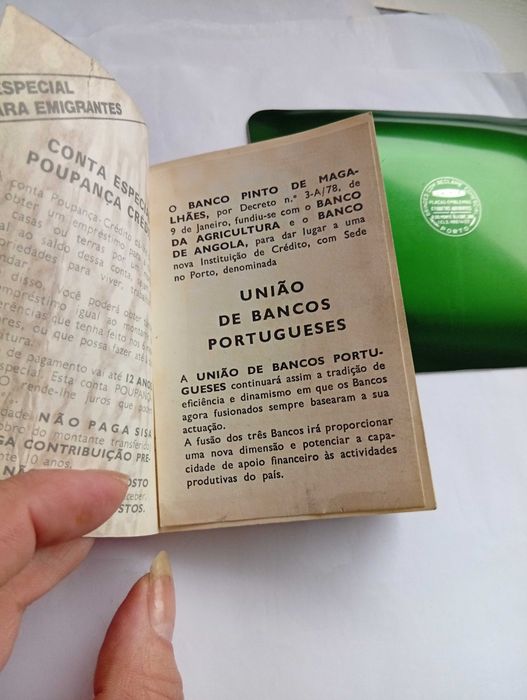 Magnifico cinzeiro vintage BPM com oferta agenda do mesmo banco