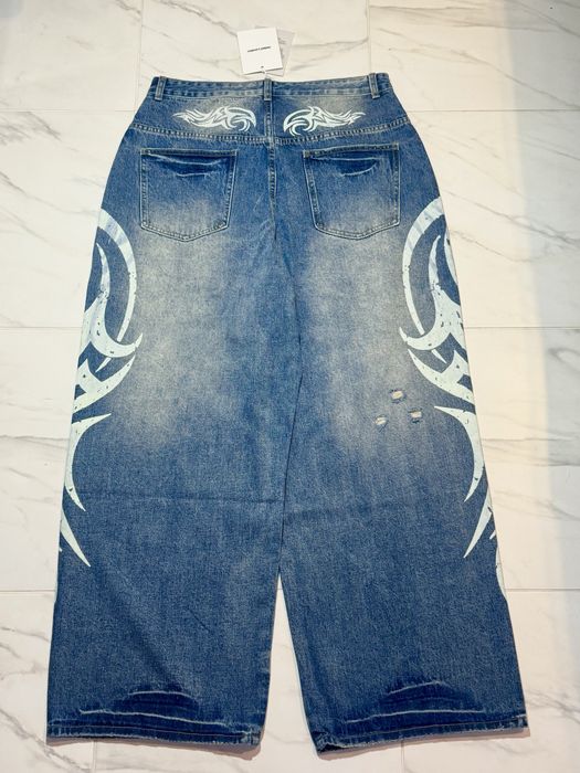 Jaded London Light Wash Blade Tribal XL Colossus Jeans
