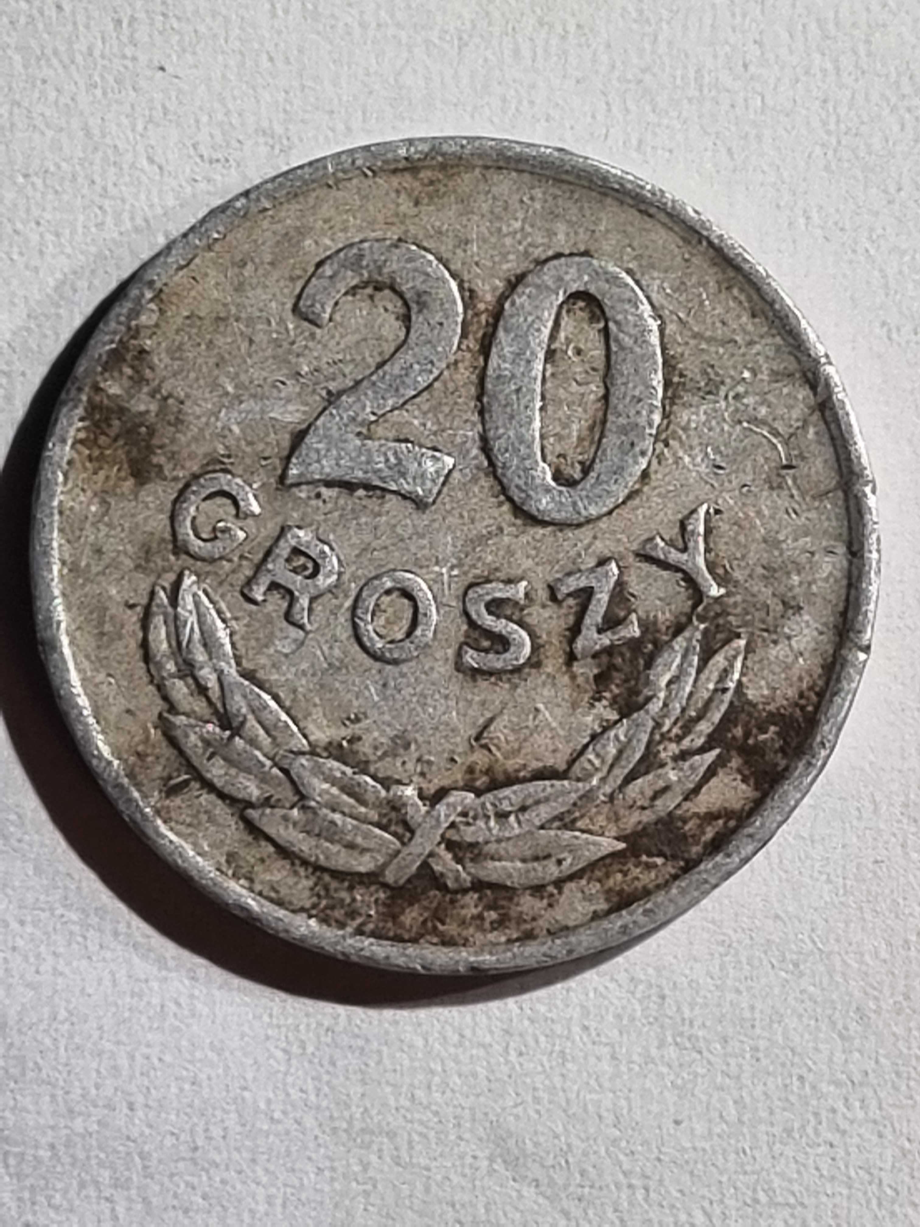 Moneta 20 gr. z 1949 r. bzm