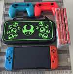 Nintendo Switch Oled + Zestaw gier, Etui, Mini Padów.