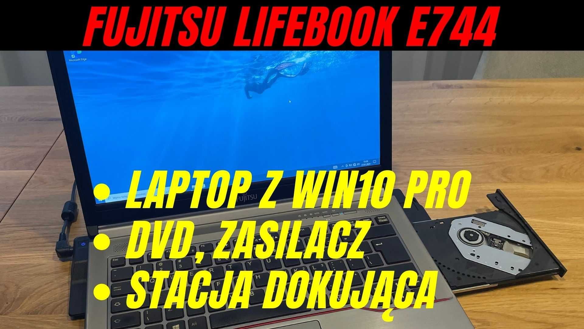 Laptop Fujitsu Lifebook E744 (DVD, Proc i5-4300M, RAM 8GB, SSD 128G)