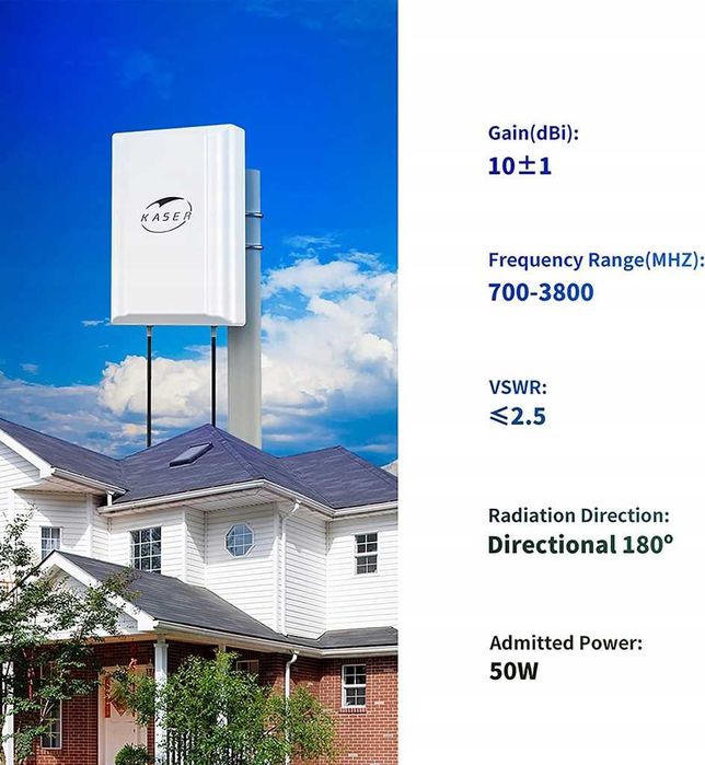 Antena zewnętrzna kierunkowa KASER 4G LTE 5G N-SMA z TS9 [2495]