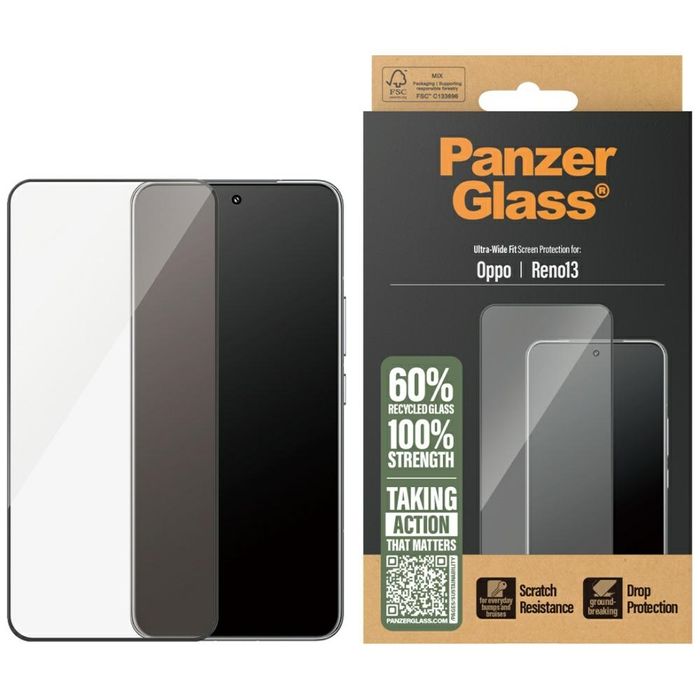 Szkło hartowane PanzerGlass Fit w. Black Frame do Oppo Reno13