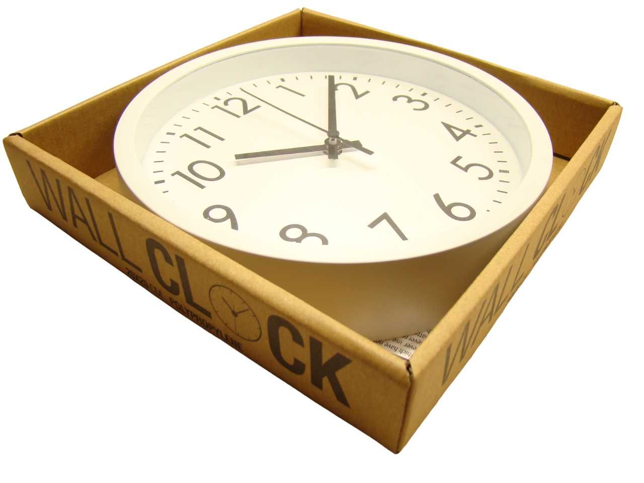 Tik-tak ścienny zegar na ścianę biały wall clock gratis bateria