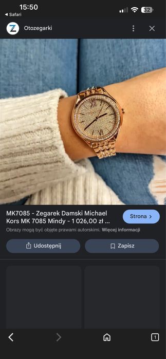 Zegarek rose gold cyrkonie Michael Kors