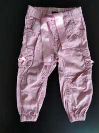 Spodnie świąteczne H&M rozm. 86 dziewczyn kokardki różowe stan idealny