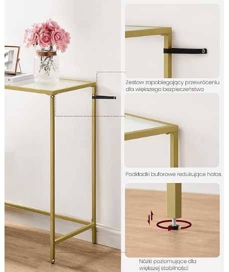 Konsola#Stolik konsolowy#toaletka , złoty