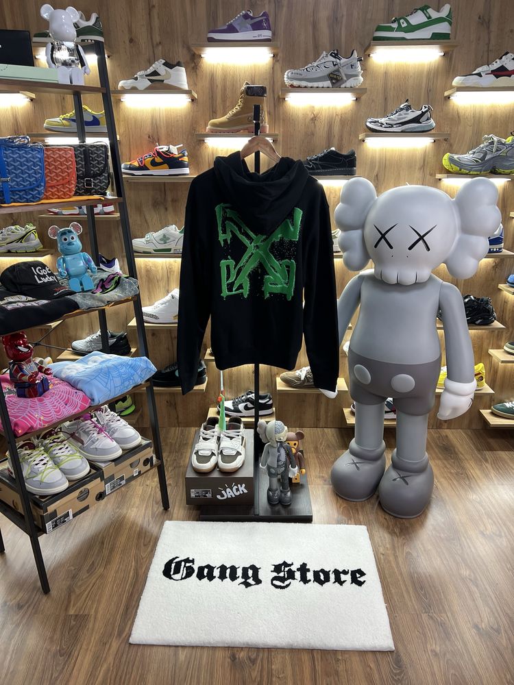 Худі Off-White Green Arrow Skate Print Black