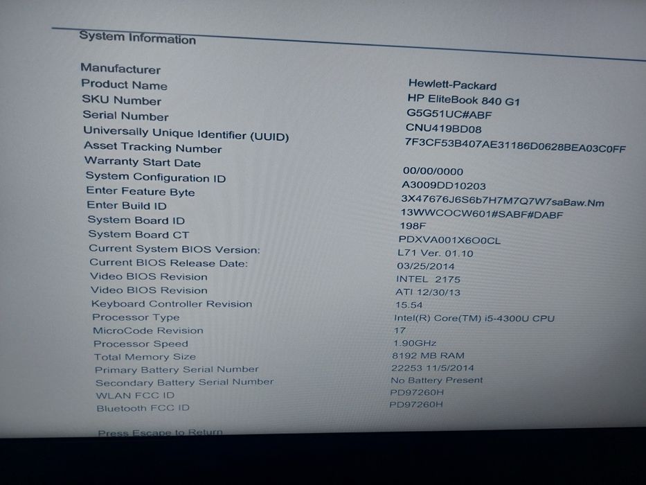 Laptop Hp Elitebook 840 G1 i5