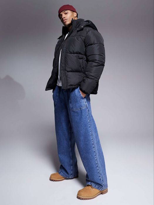 Куртка ASOS Puffer Jacket (S-XL) Чорна Чоловіча Оригінал Пуховик