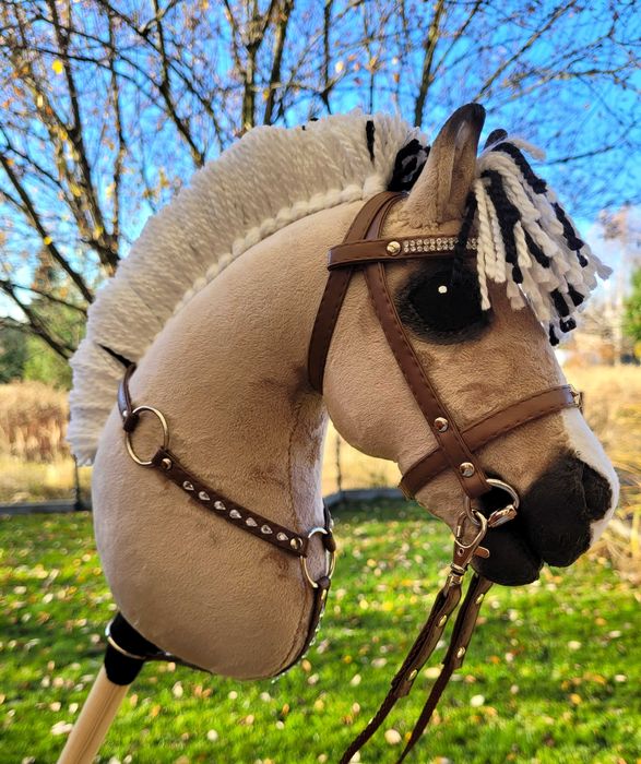Konik Hobby Horse Fiord A4 ręcznie szyty z minky,zestaw z ogłowiem #36