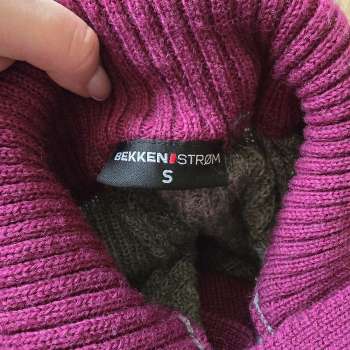 Sweter golf wełna wool bekken strom s 36 m 38 długi rękaw zimowy