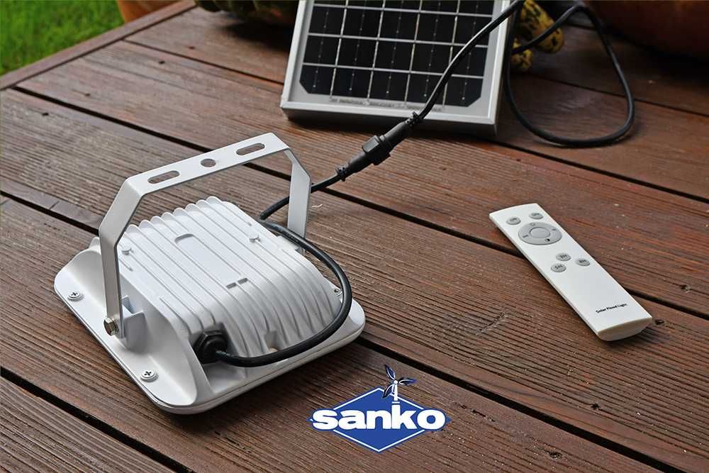 Lampa solarna SANKO LED E1 30W panel słoneczny 8W czujnik ruchu pilot