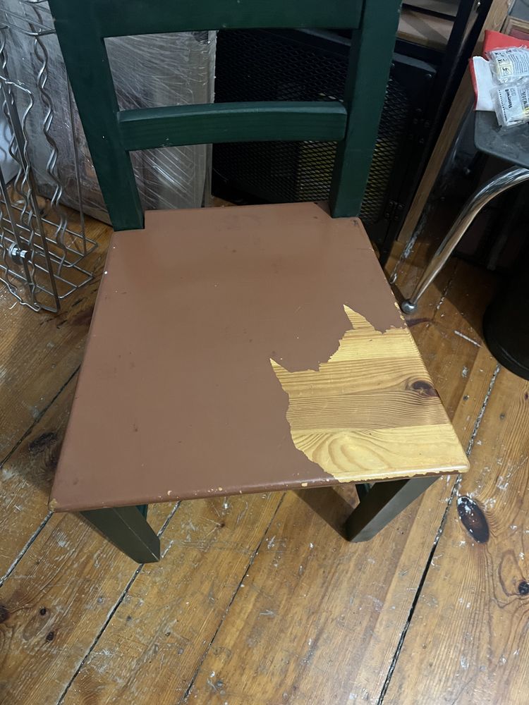 Krzesło drewniane sosnowe zielone Ikea