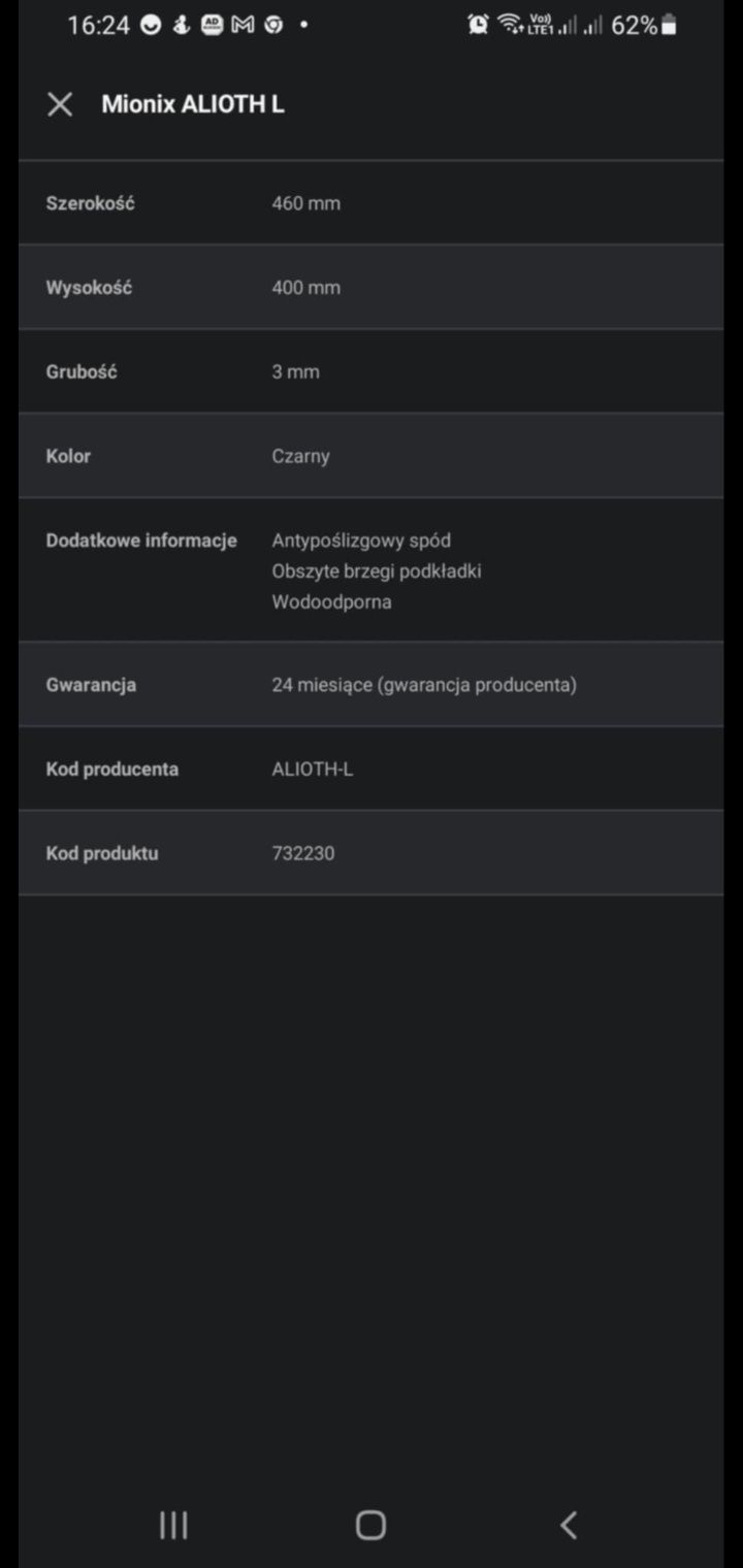 Podkładka pod mysz Mionix Alioth L