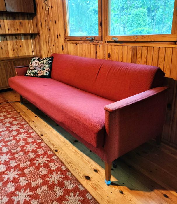 Kanapa wersalka czerwona z NRD | PRL | Vintage | Retro | Mid-century