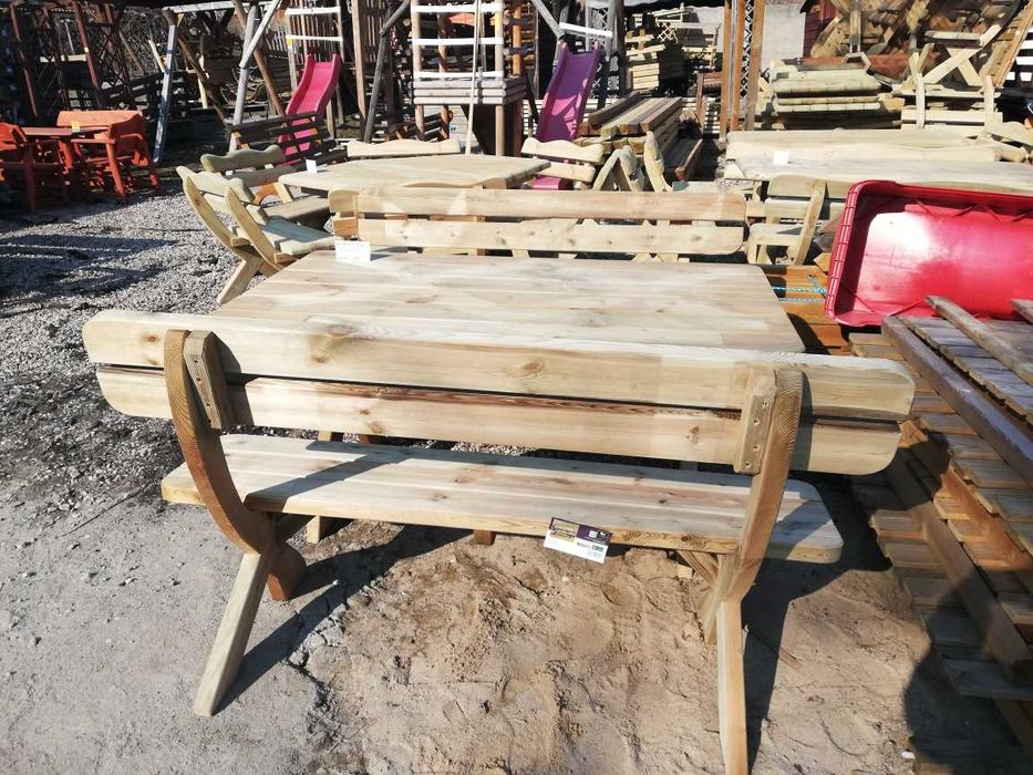Meble ogrodowe - komplet stół i 2 ławki