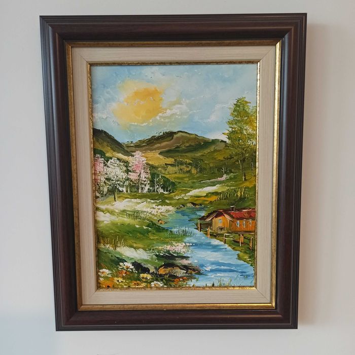 Przepiękny obraz na płótnie - pejzaż 36 x 45 cm