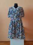 42 Sukienka real vintage '70s '80s midi bufki guziki kieszenie wzory