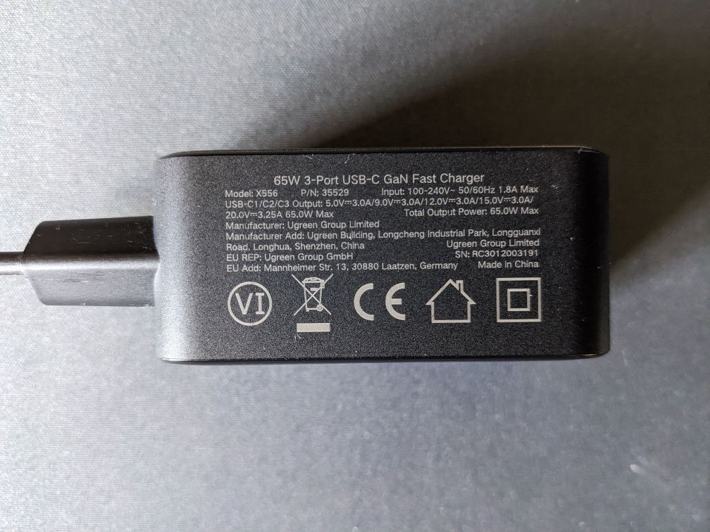 Зарядка Ugreen 65w