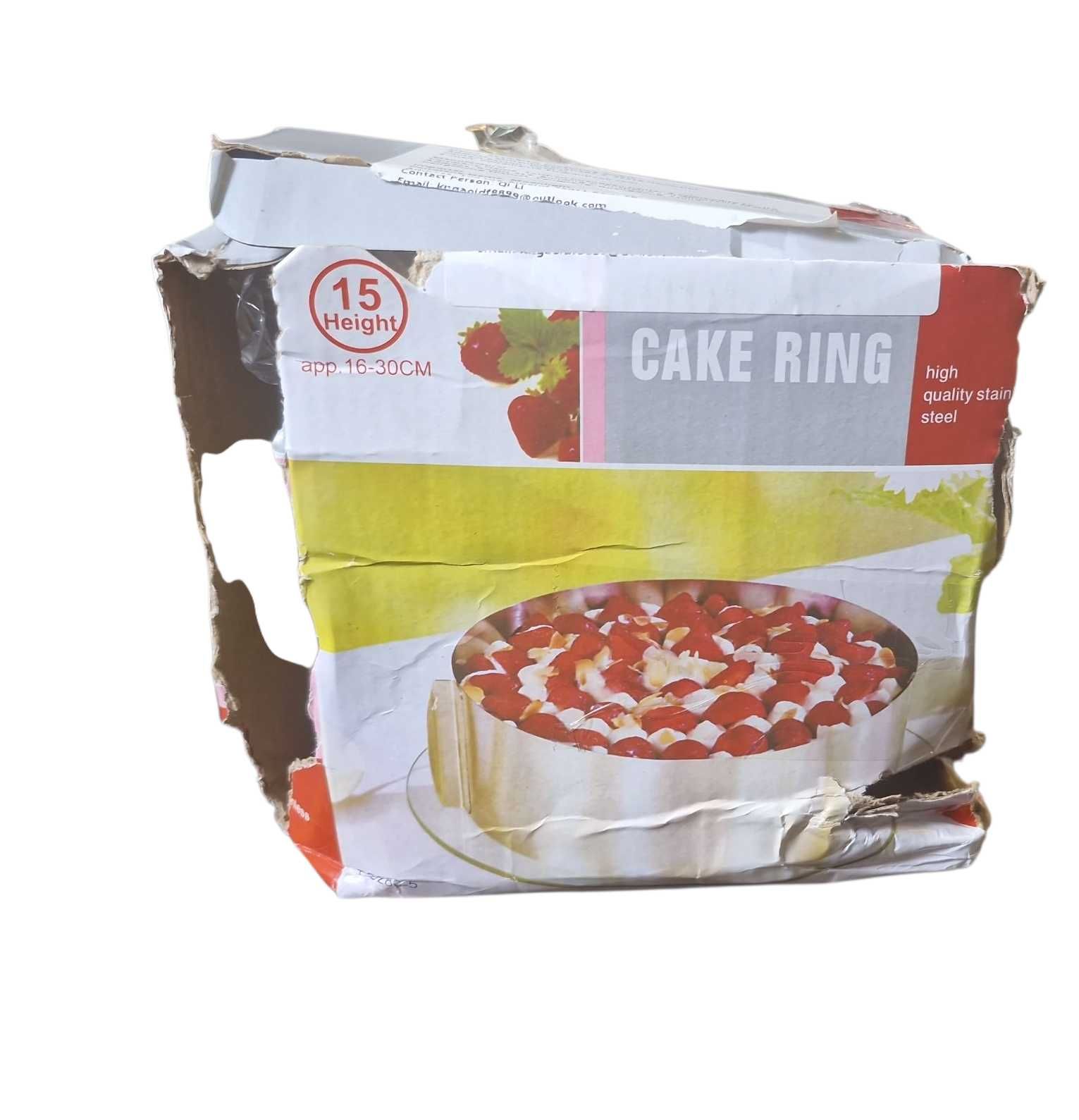 Regulowany rant do pieczenia ciast 15–30 cm, stal 304