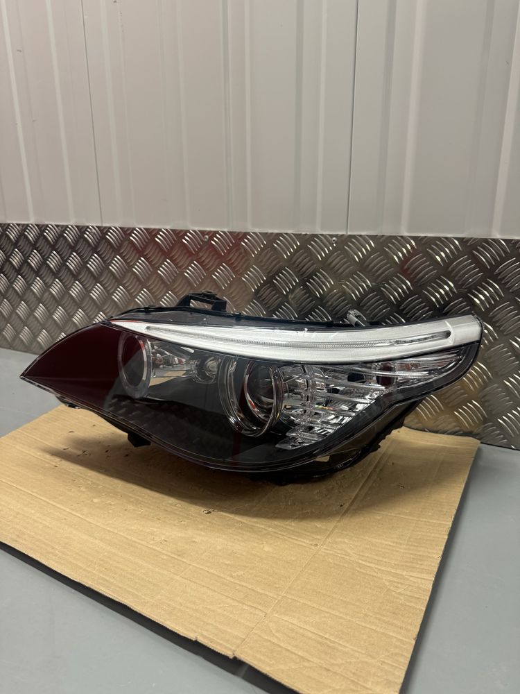 Lewa Lampa BMW E60 E61 BI XENON NIESKRĘTNY Kompletna Reflektor lewy