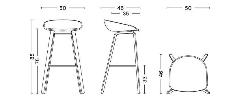 Stołek barowy HAY Aboyt A Stool AAS32 High