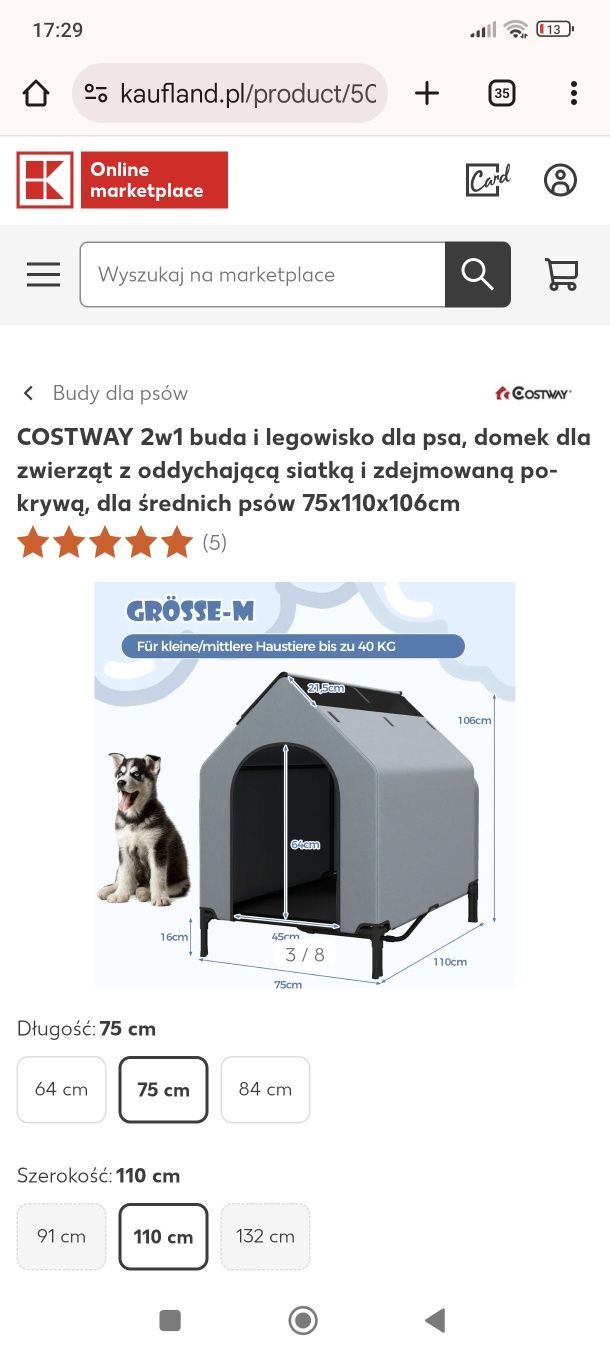 Buda dla psa z trampoliną