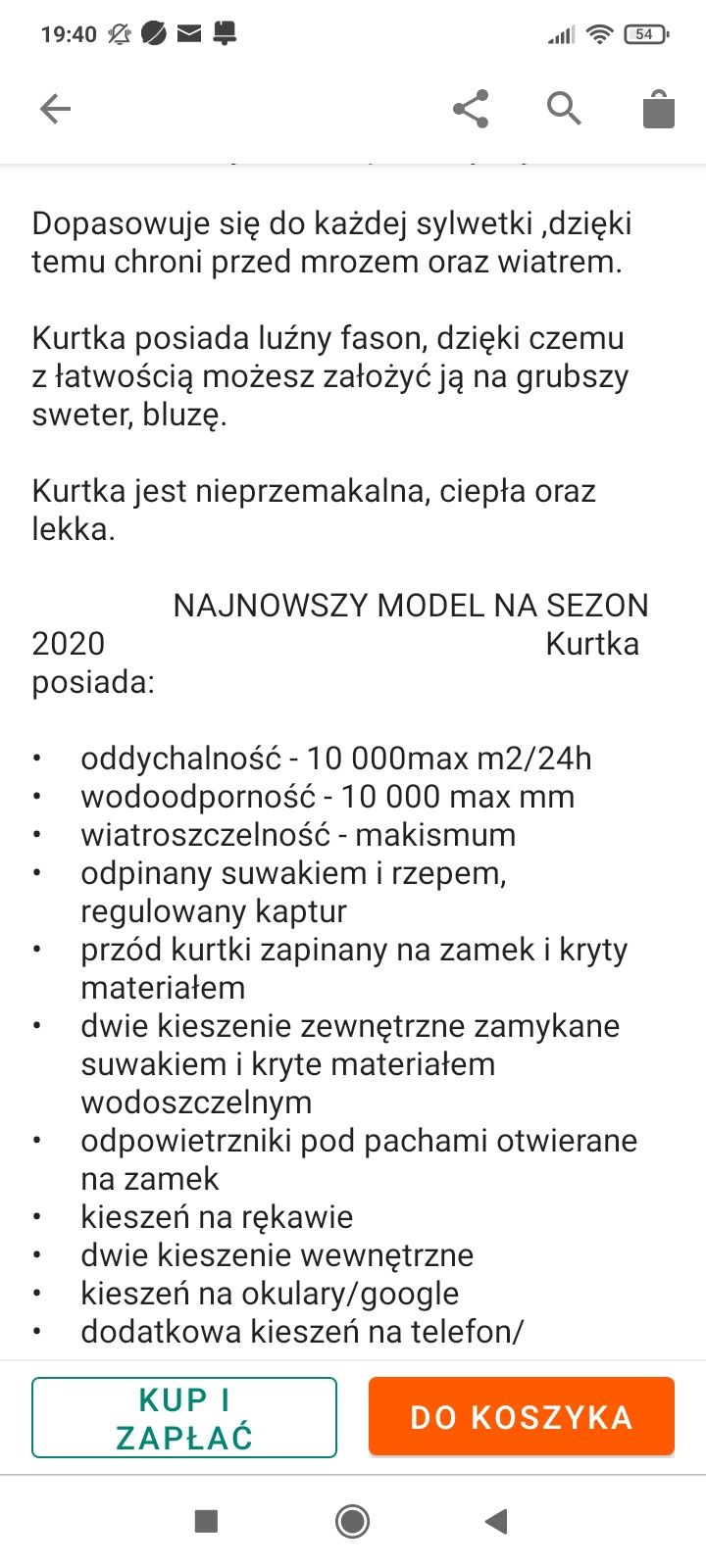 Kurtka dziewczęca zimowa