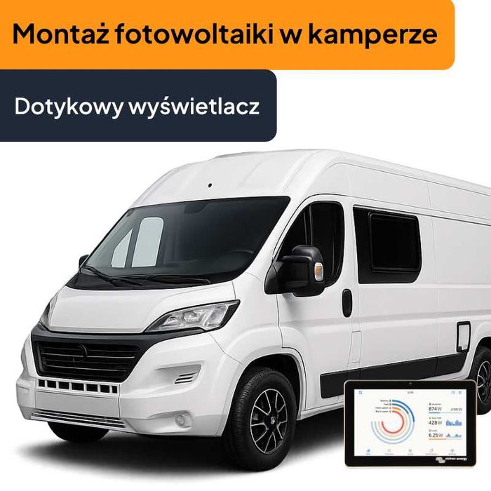 Montaż fotowoltaiki w kamperze - Montaż dotykowego wyświetlacza