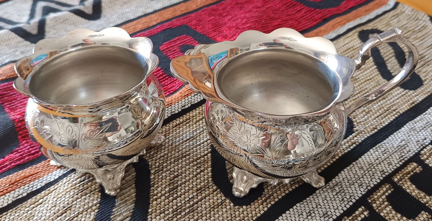 Conjunto chá banhado prata