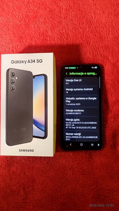 Smartfon Samsung A34 5G.6+6/128GB.,120Hz.,And.16,Dimensity 1080 Nowy