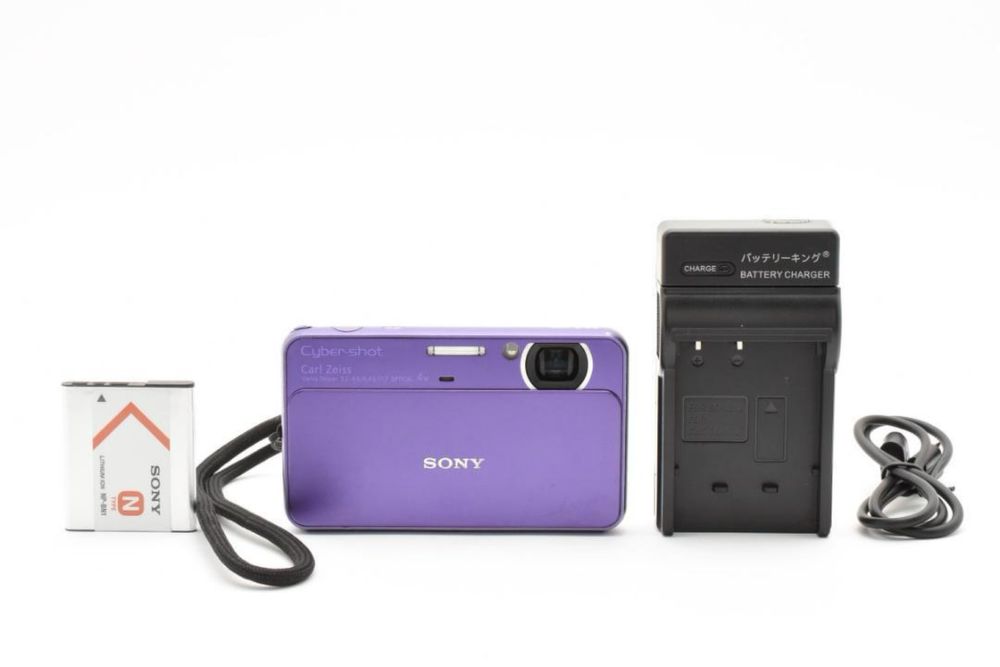 Sony Cyber-shot DSC-T99 цифрова фіолетова камера у металевому корпусі