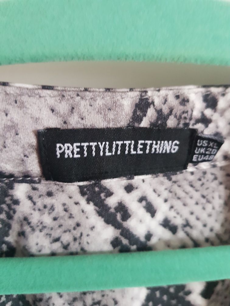 Prettylittlething sukienka koszulowa oversize wężowy wzór r 48