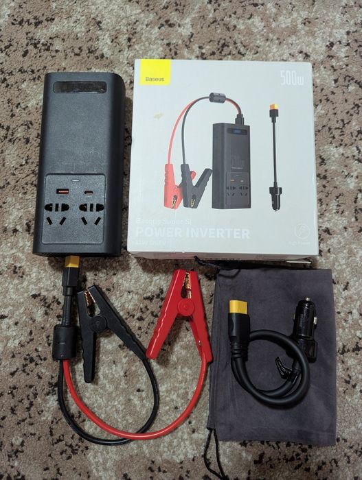 Інвертор Baseus 500W 12V 220V USB чистий синус