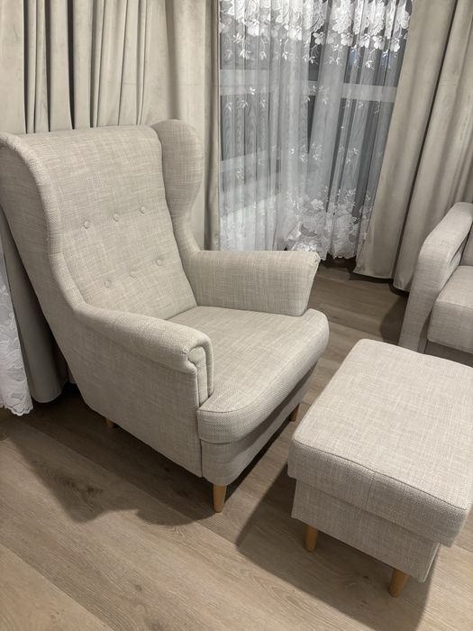 Fotel Uszak z podnóżkiem