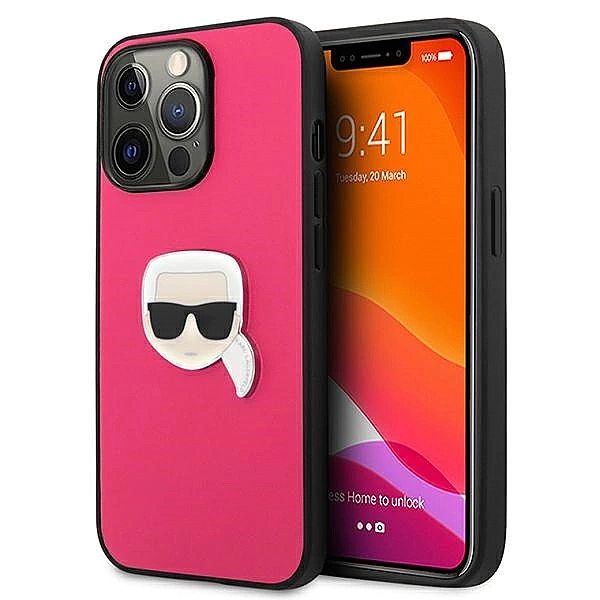 Etui Karl Lagerfeld Leather Ikonik Karl's Head Metal na iPhone 13 Pro