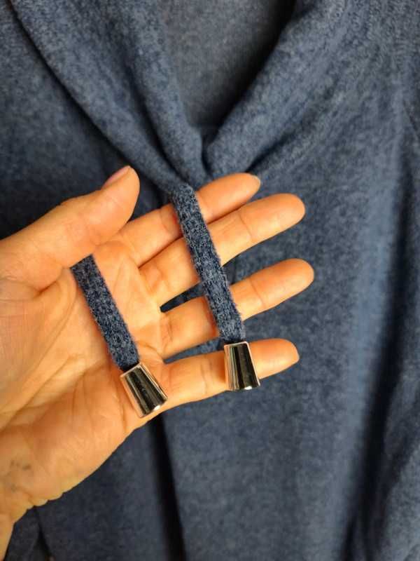 Cienka bluza miękki sweter granatowy pod ocieplacz 52 24 6XL