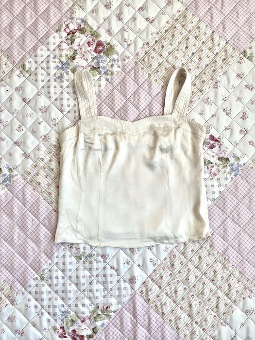 Biały top regulowane ramiączka M 38 ashley brooke basic coquette