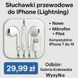 Słuchawki przewodowe do Apple iPhone z wejściem lightning