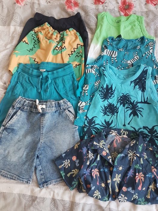 Spodenki i koszulki lato rozmiar 122 SMYK i h&mi