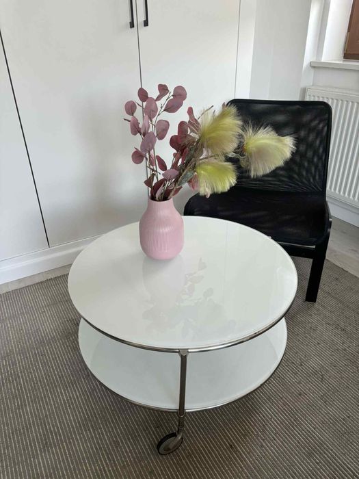 Ława kawowa stolik kawowy szklany na kółkach