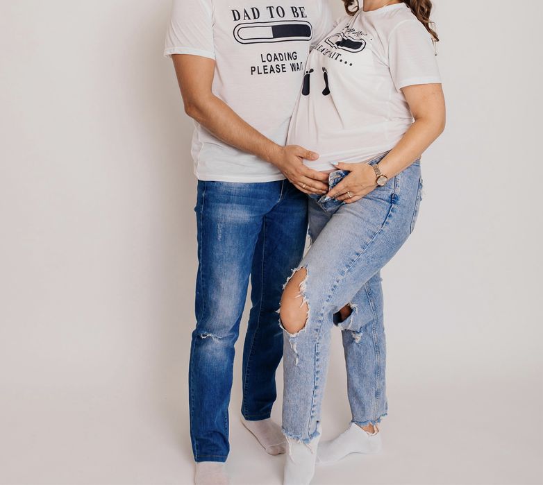 Футболки парні для фотосесії вагітності, familylook