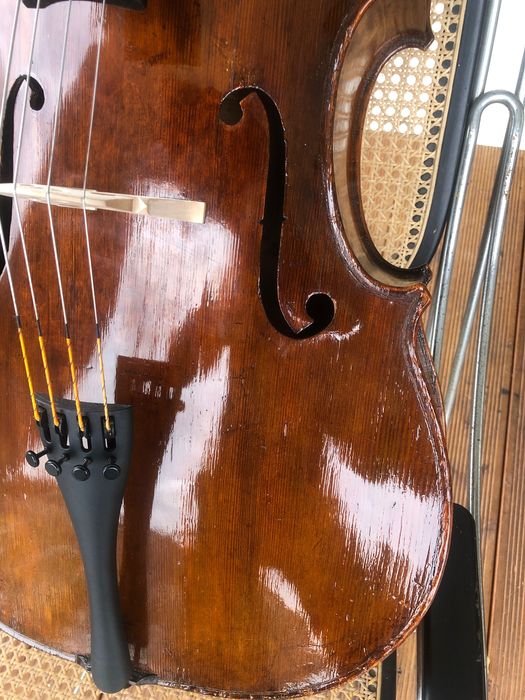 Piękna wiolonczela francuska , sygnowana , 1840r , certyfikat