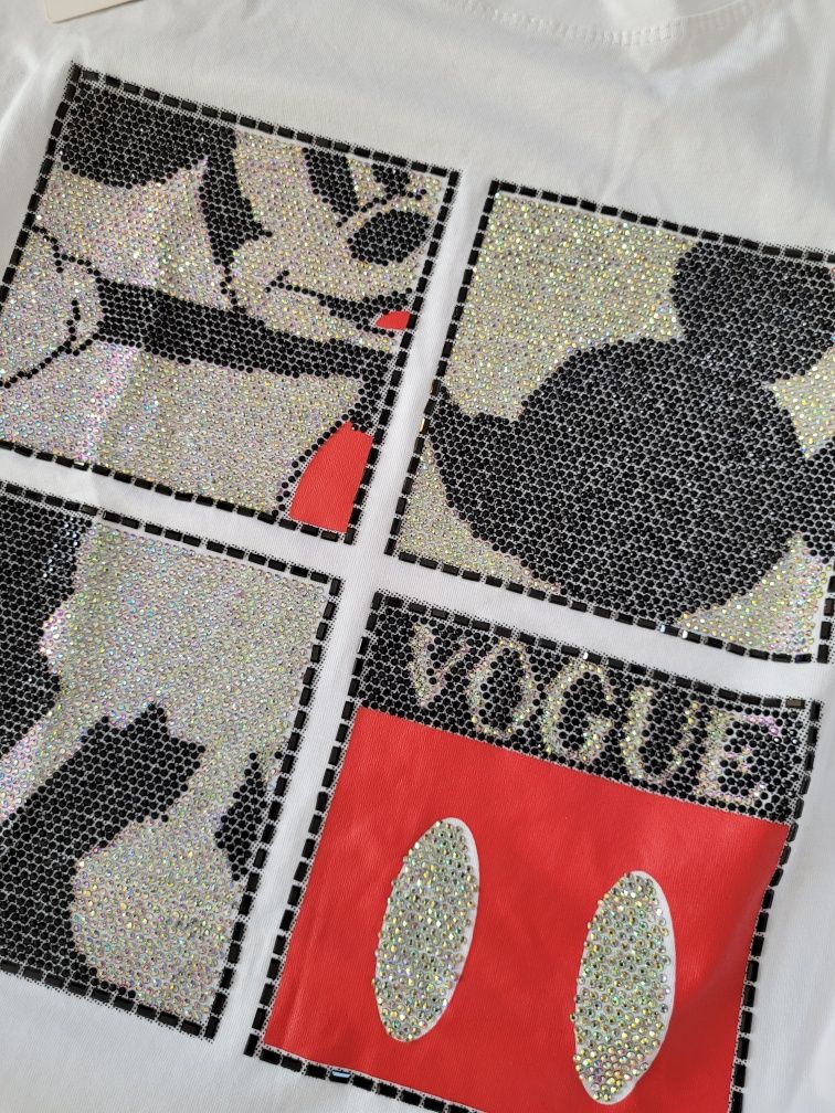 Koszulka damska Mickey Mouse cekiny. Nowa