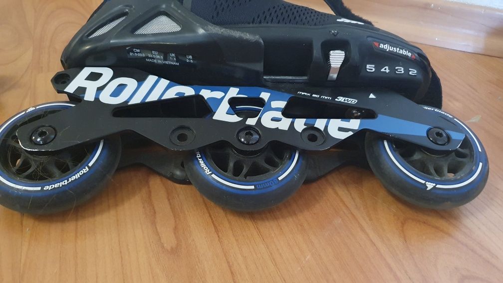Скоростные детские ролики  ROLLERBLADE MICROBLADE ALU 3WD   р.33-36,5