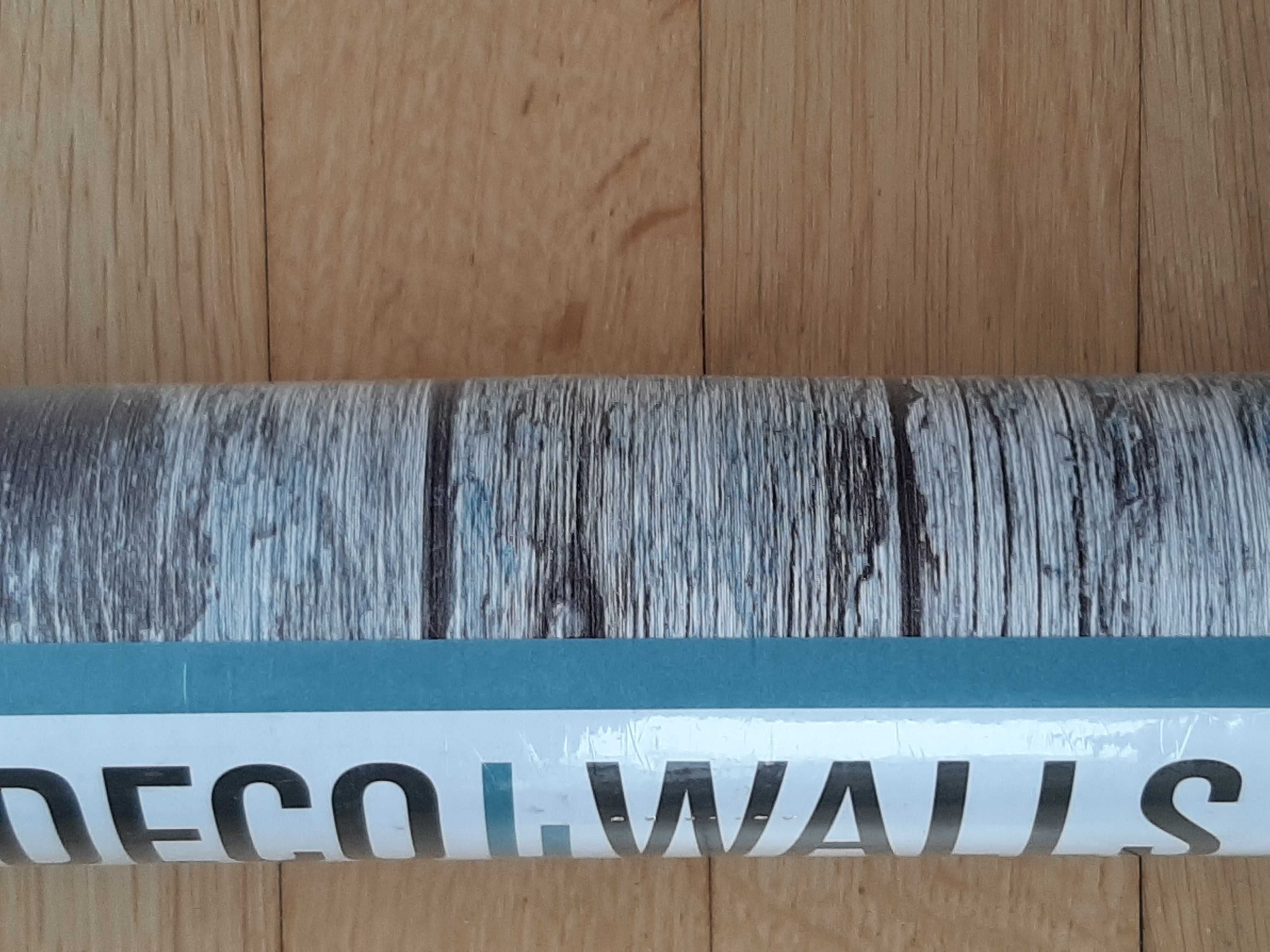 NOWA belgijska tapeta winylowa; wzór — bielone drewno; 10 m