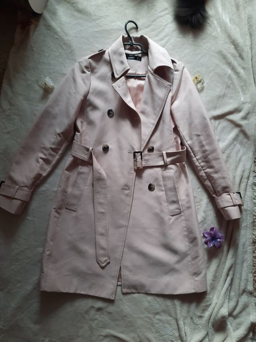 Тренч пальто плащ пудровий xs